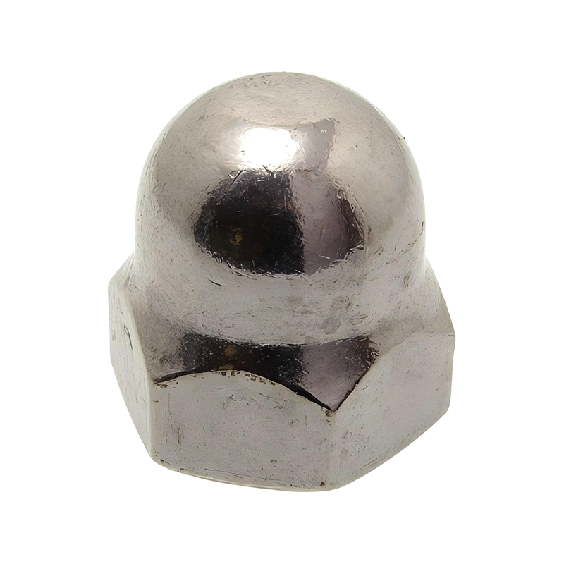  DIN 1587 M4 Cap Nut, Steel, Zinc